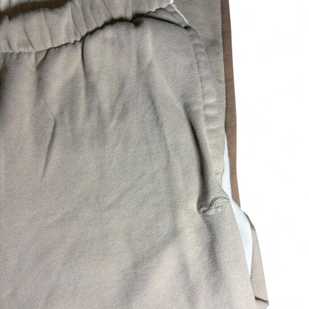 Hollister-co Women's cream and brown patchwork sweatpants - Picture 3 of 4